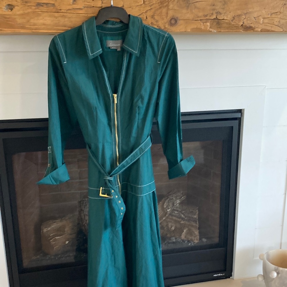 Anthropologie Green Dress with Belt